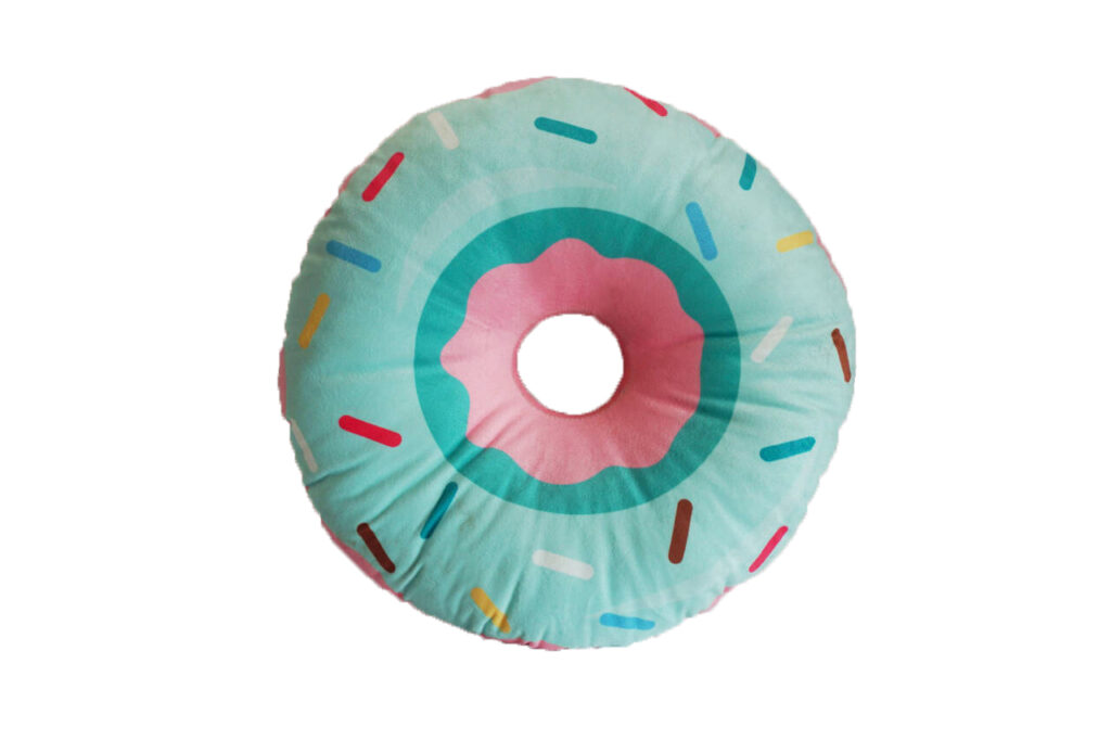 Donut Shaped Plush Pillow – Cute Round Cushion with Sprinkles for Fun Home Decor