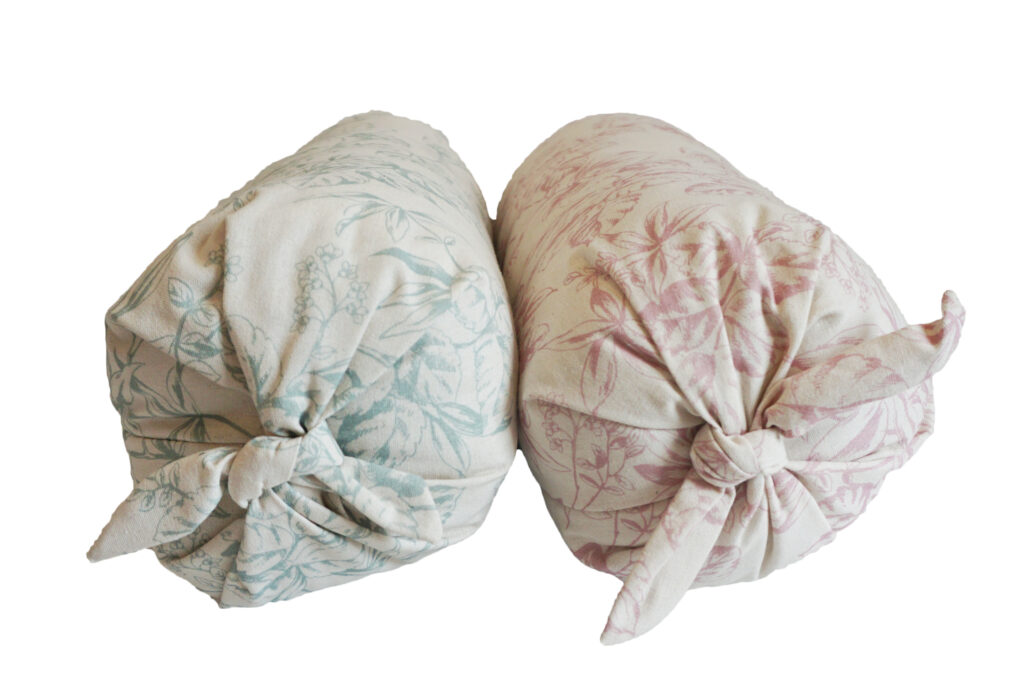 Floral Printed Bolster Pillow – Tied Ends, Removable Case, Hidden Zipper