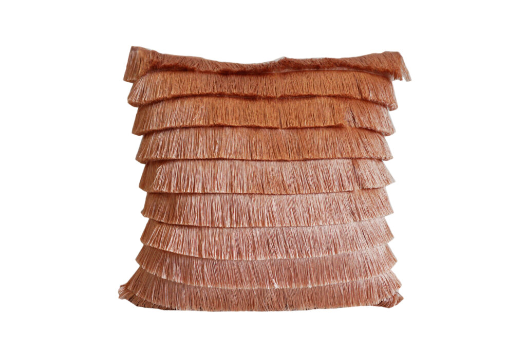 Fringe Throw Pillow Cover – Modern Tassel Design with Invisible Zipper