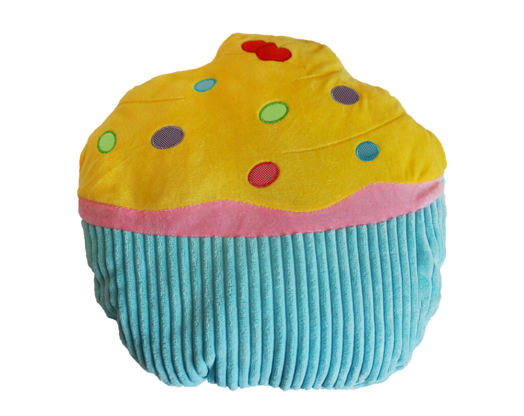 Cartoon Ice Cream Throw Pillow – Colorful Mixed Fabrics, Appliqué Detailing